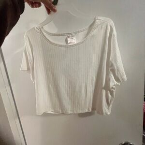 Women's White Ribbed Top